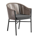 ZAP Holt arm chair with natural weave frame and grey cushion for comfortable seating and modern style.