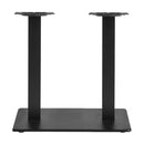 Black Anzio dining table base by ZAP, large rectangular metal stand with sturdy design for supporting dining tabletops.