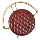 Claret red leather Aulenti cocktail bar stool by ZAP with a sleek modern design and sturdy metal base.