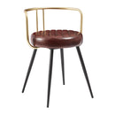 ZAP Aulenti cocktail low stool with claret red leather upholstery, featuring a modern design and wooden legs.