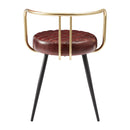 Aulenti Cocktail low stool by ZAP with claret red leather upholstery and a sleek, modern design.