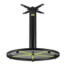 Black Auto-Adjust UR30 ZAP dining table base with tilt feature, shown in a tilted position on a flat surface.