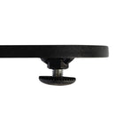 Large black fluted bar height table base with adjustable feet and rounded edges, designed for modern commercial spaces by ZAP.