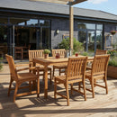 ZAP Hardy square dining set with rectangular table and matching chairs, ideal for outdoor or patio dining.