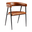 Mario armchair by ZAP made of genuine tawny leather, featuring a comfortable, stylish design and plush cushioning.