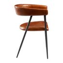 Mario armchair in genuine tawny leather by ZAP, shown from the side with plush cushioning and stylish design.