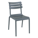 Dark grey ZAP Helen side chair with sleek modern design and wooden legs, suitable for dining or office spaces.