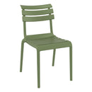 Olive green Helen side chair by ZAP with sleek wooden legs and modern design, perfect for dining or accent seating.