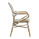ZAP Brittany arm chair in natural fabric with wooden legs, featuring a modern, comfortable design for living room seating.
