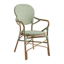 Pastel green Brittany armchair by ZAP with wooden legs, cushioned seat and backrest, modern and cozy home furniture piece.