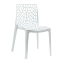 White Galaxy Side Chair by ZAP with sleek, modern design and smooth curved seat and backrest.