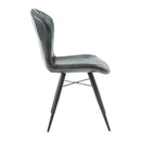 ZAP Lars side chair with genuine leather upholstery in aged grey, showcasing a modern design and sleek wooden legs.