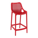 Red ZAP Air 65 Bar Stool with modern design and adjustable height, featuring a sleek metal frame and cushioned seat.