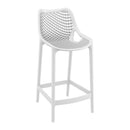 White ZAP Air 65 Bar Stool with a sleek modern design and a cushioned seat for comfortable seating at the bar.