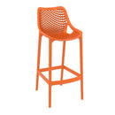 Orange Air 75 Bar Stool by ZAP with modern design and ergonomic shape, featuring a cushioned seat and metal base.