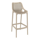Taupe ZAP Air 75 Bar Stool with sleek modern design and wooden legs, suitable for kitchen or bar area.