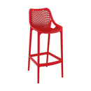 Red ZAP Air 75 Bar Stool with modern design and sleek metal base, ideal for kitchen or bar area seating.