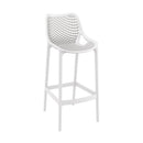 White ZAP Air 75 bar stool with modern design and sleek metal legs, perfect for kitchen or bar area seating.