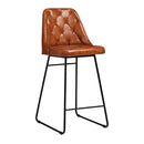 ZAP Harland leather bar stool with padded seat and metal legs, modern design, suitable for kitchen or bar area.