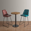ZAP Harland leather bar stool with a modern design, featuring a padded seat and sleek metal base for stylish dining or bar areas.