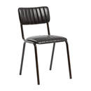 Vintage black Tavo stacking side chair by ZAP with a sleek, modern design and smooth wooden legs.