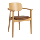 Relish armchair with natural oak frame and tan Lascari seat pad, modern and stylish seating by ZAP.