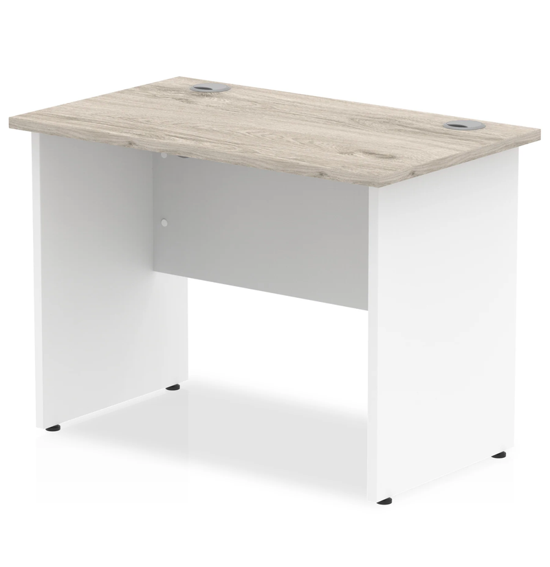 Impulse 600mm Deep Straight Desk With Panel Leg - Grey Oak - NWOF