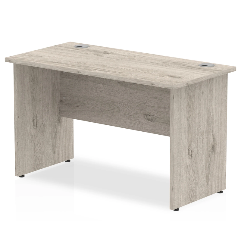 Impulse 600mm Deep Straight Desk With Panel Leg - Grey Oak - NWOF