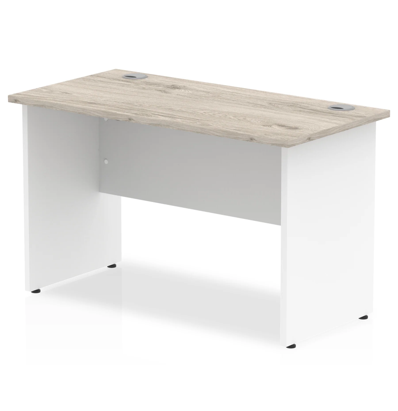 Impulse 600mm Deep Straight Desk With Panel Leg - Grey Oak - NWOF