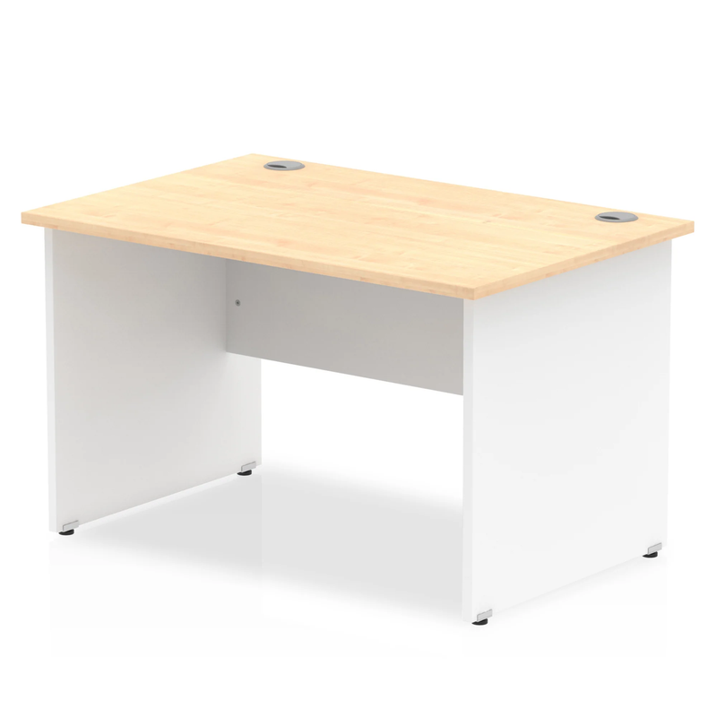 Impulse 800mm Deep Straight Desk With Panel Leg - Maple - NWOF