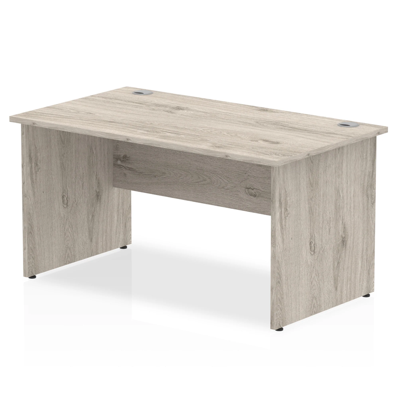 Impulse 800mm Deep Straight Desk With Panel Leg - Grey Oak - NWOF