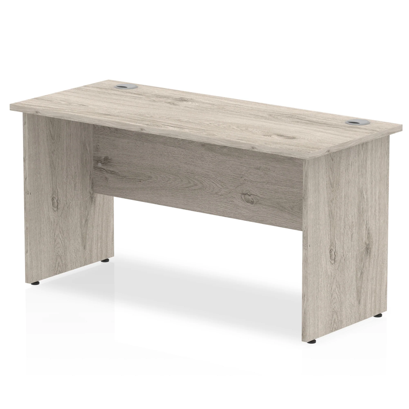 Impulse 600mm Deep Straight Desk With Panel Leg - Grey Oak - NWOF