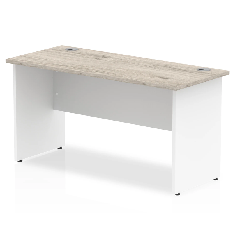 Impulse 600mm Deep Straight Desk With Panel Leg - Grey Oak - NWOF