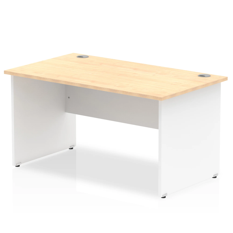 Impulse 800mm Deep Straight Desk With Panel Leg - Maple - NWOF