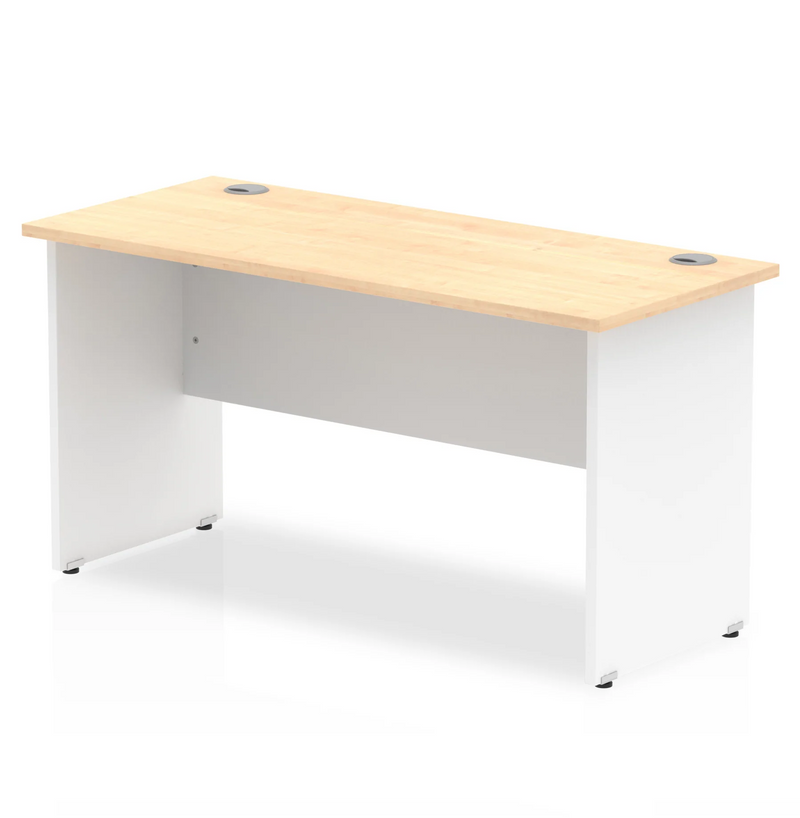 Impulse 600mm Deep Straight Desk With Panel Leg - Maple - NWOF