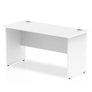 Impulse 600mm Deep Straight Desk With Panel Leg - White - NWOF