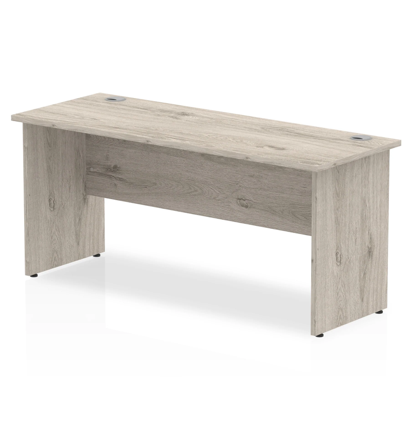 Impulse 600mm Deep Straight Desk With Panel Leg - Grey Oak - NWOF