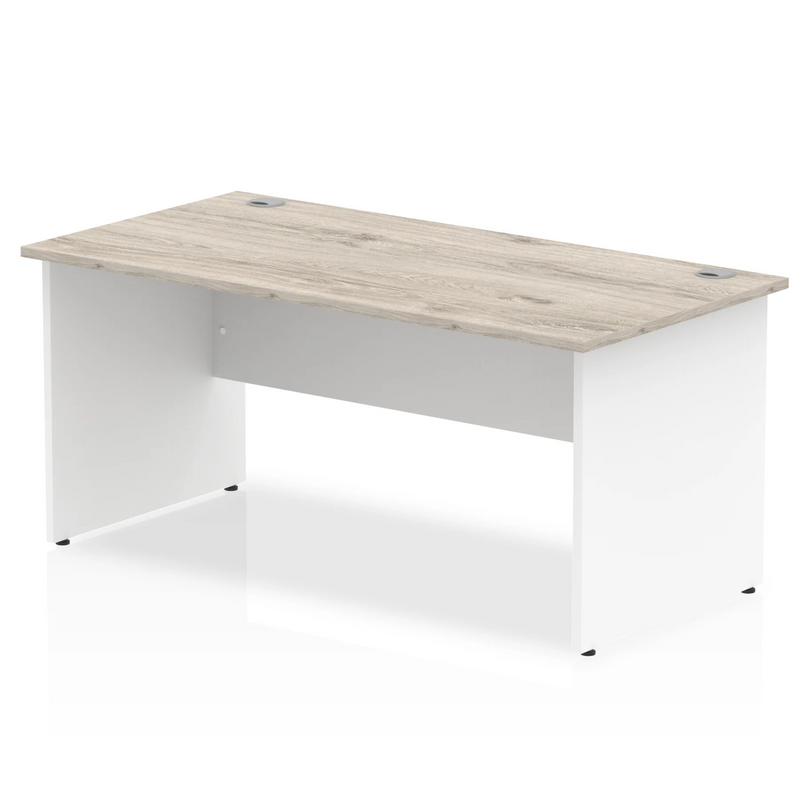 Impulse 800mm Deep Straight Desk With Panel Leg - Grey Oak - NWOF