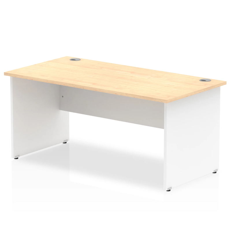 Impulse 800mm Deep Straight Desk With Panel Leg - Maple - NWOF