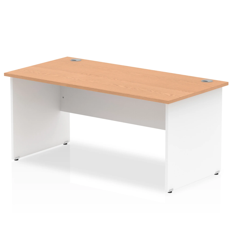 Impulse 800mm Deep Straight Desk With Panel Leg - Oak - NWOF