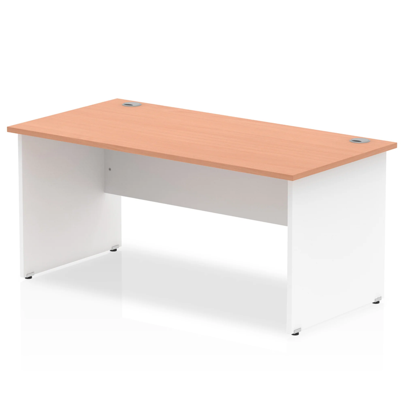 Impulse 800mm Deep Straight Desk With Panel Leg - Beech - NWOF