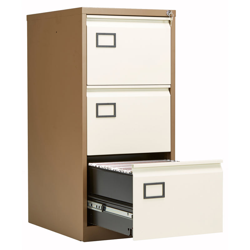 Bisley Contract Steel Filing Cabinet - Coffee & Cream - NWOF