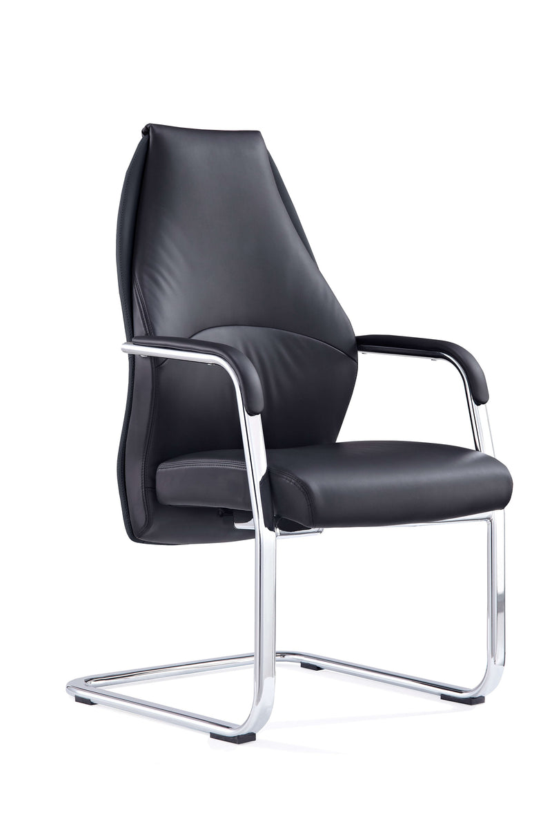 Mien Black Executive Leather Cantilever Chair - NWOF