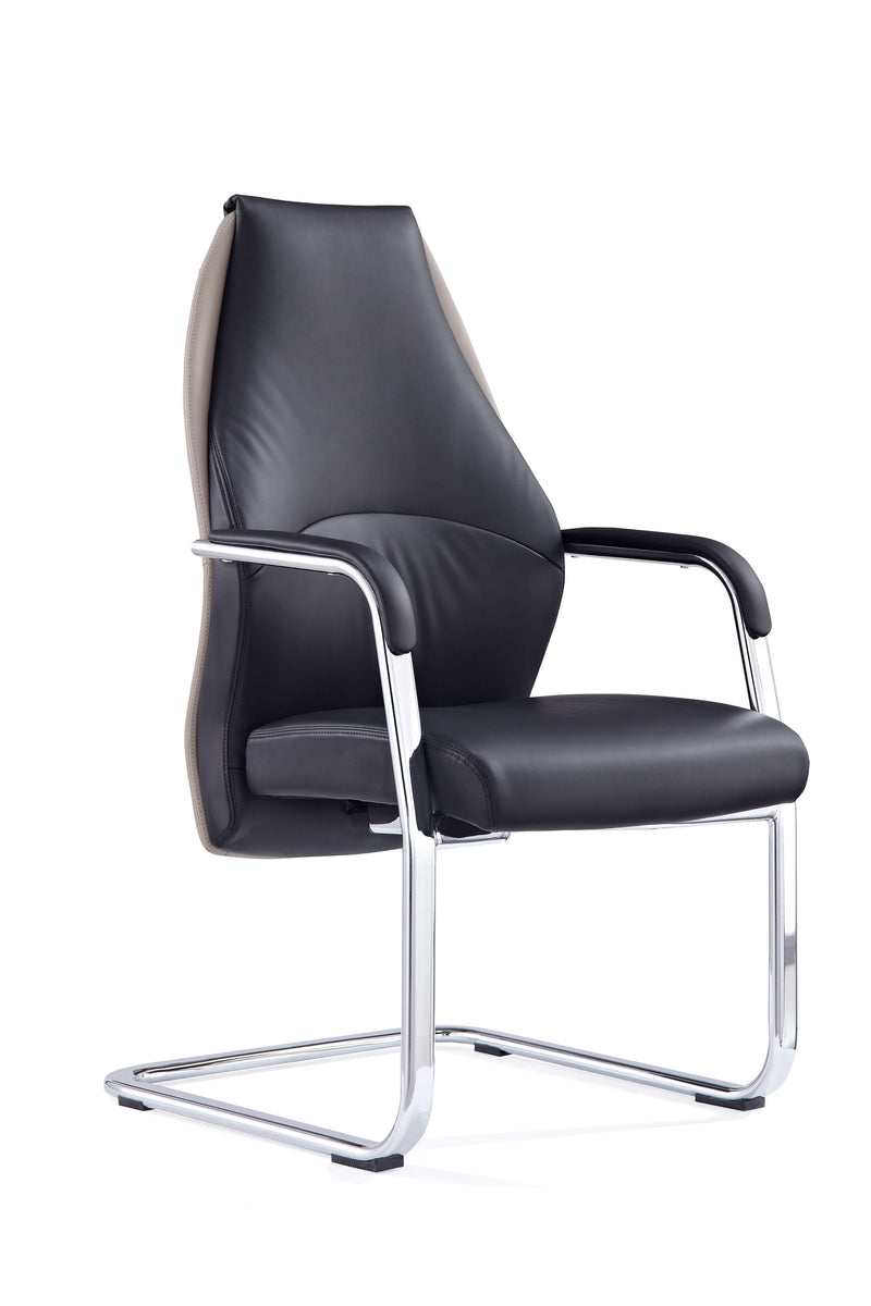 Mien Black & Mink Executive Leather Cantilever Chair - NWOF