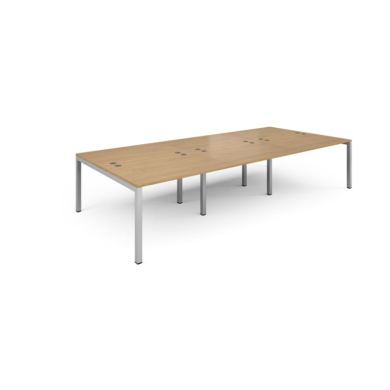 Connex Triple Back To Back Desks - Oak - NWOF