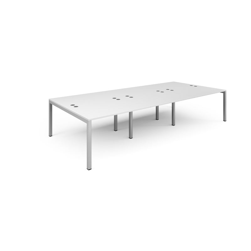 Connex Triple Back To Back Desks - White - NWOF