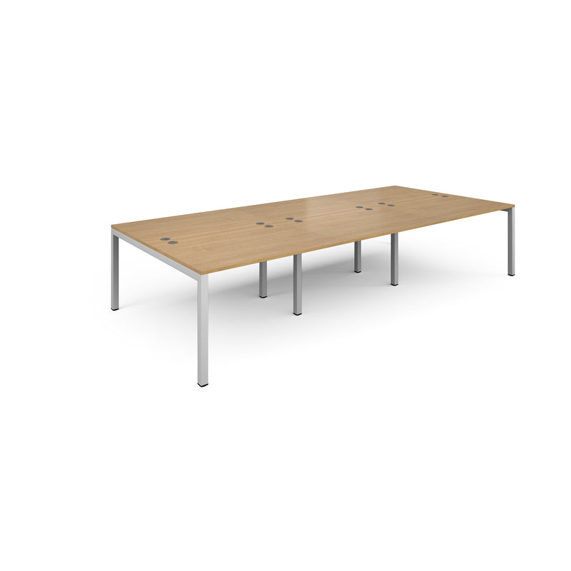 Connex Triple Back To Back Desks - Oak - NWOF