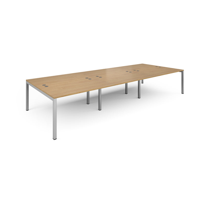 Connex Triple Back To Back Desks - Oak - NWOF