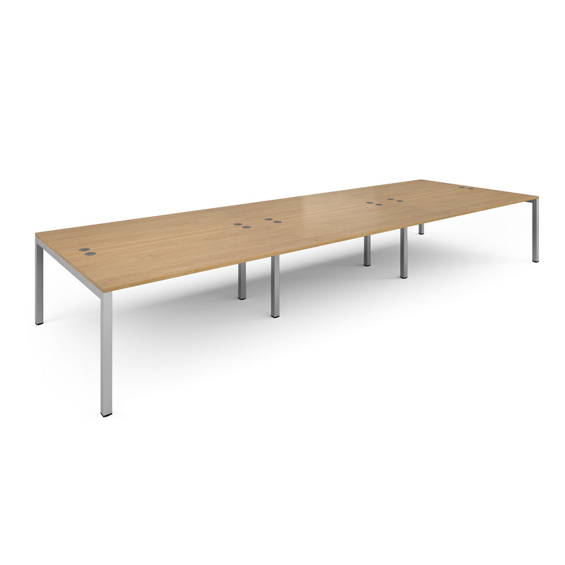 Connex Triple Back To Back Desks - Oak - NWOF