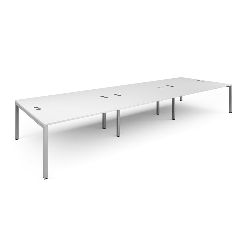 Connex Triple Back To Back Desks - White - NWOF